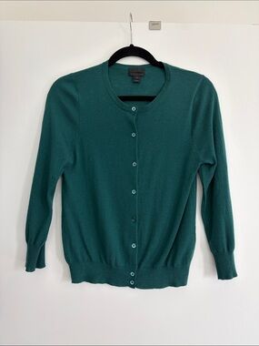 J.Crew Cashmere Cardigan Green Medium